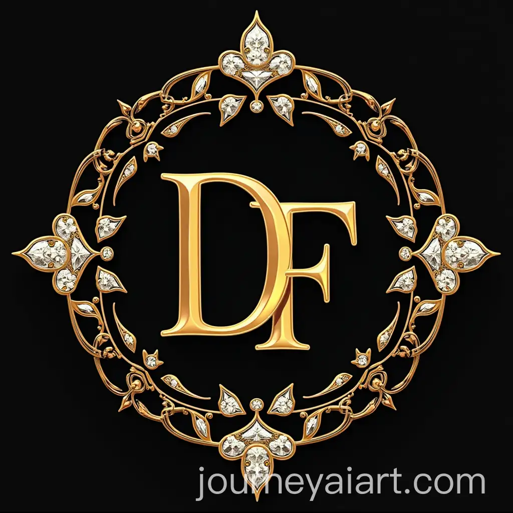 Luxurious-Ornaments-Logo-with-Gold-Gems-and-Diamonds