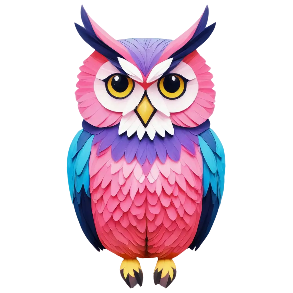 Colorful-Owl-Face-PNG-Image-HighQuality-and-Vivid-Design-for-Various-Creative-Uses