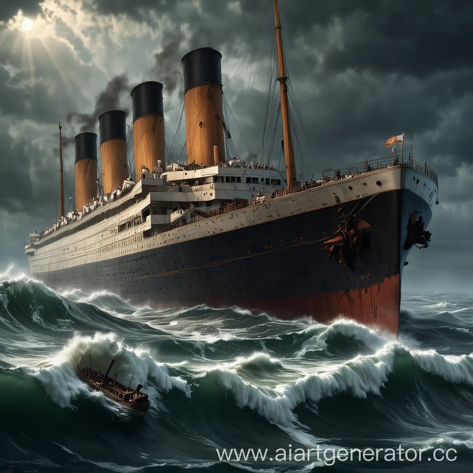 Dramatic-Scene-Titanic-Sinking-in-Stormy-Seas