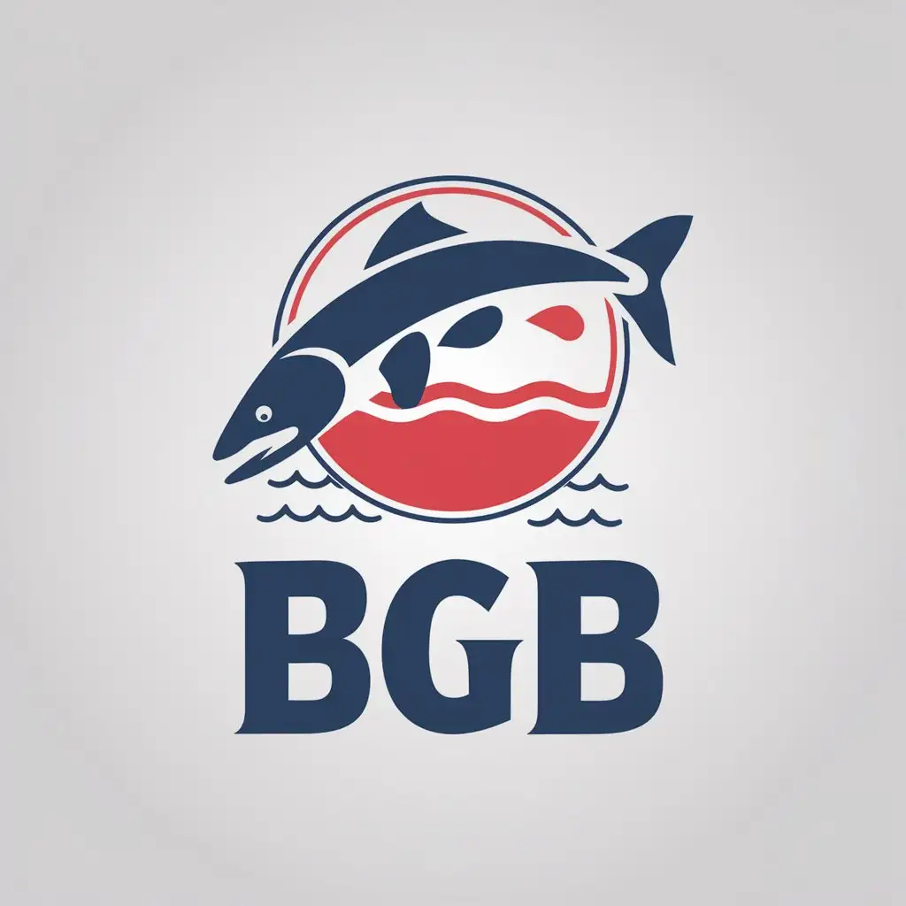 LOGO Design for BGB Salmon and Bay Symbol with Blue Ocean and Red Salmon Palette