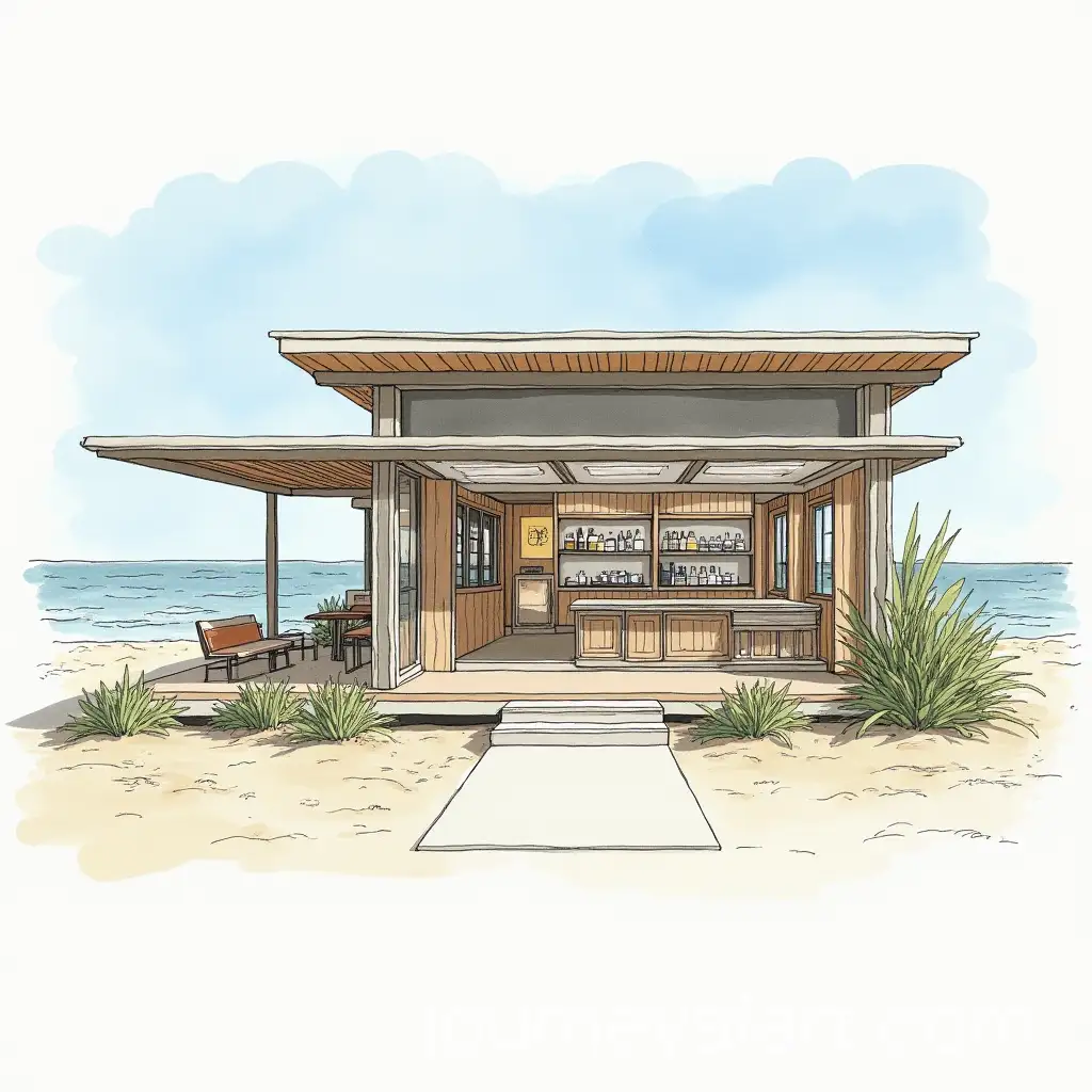 Sketch-Plan-of-Small-Shops-on-a-Beachfront