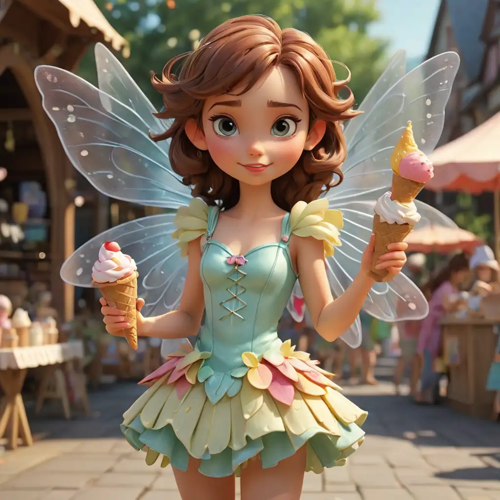 Summer Fairy Girl with Ice Cream Cone at Craft Fair