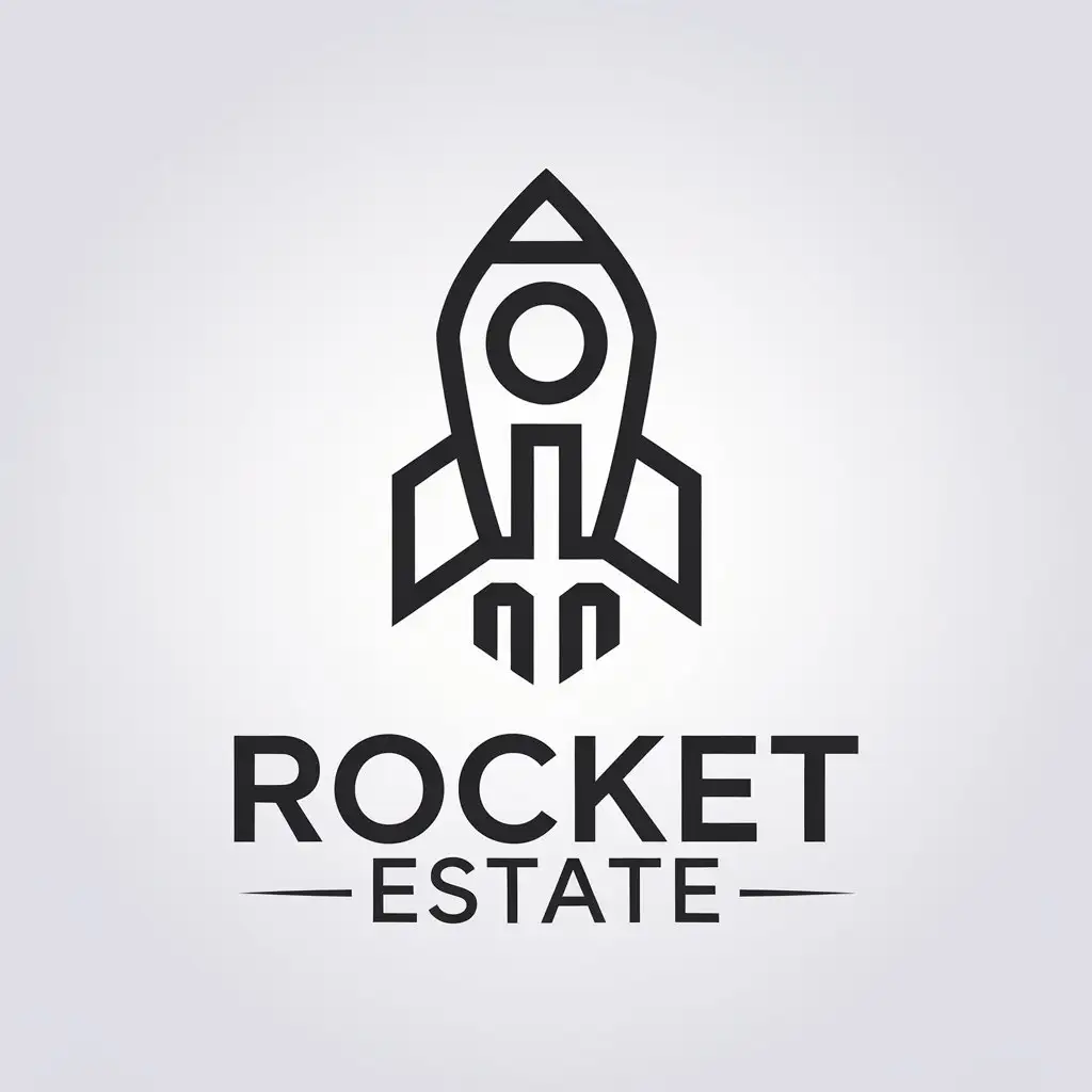 LOGO Design for Rocket Estate Modern Vector with Real Estate Rocket Symbol on Clear Background