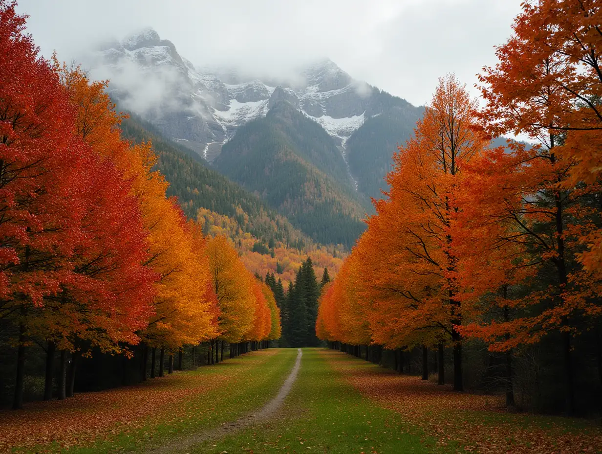 Serene-Autumn-Landscape-with-Vibrant-Trees-and-Golden-Light