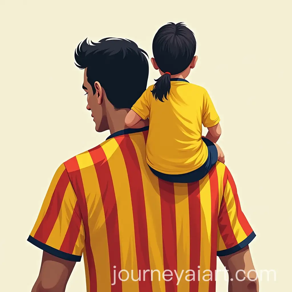 Father-and-Daughter-Bonding-in-Yellow-and-Red-Soccer-Jerseys