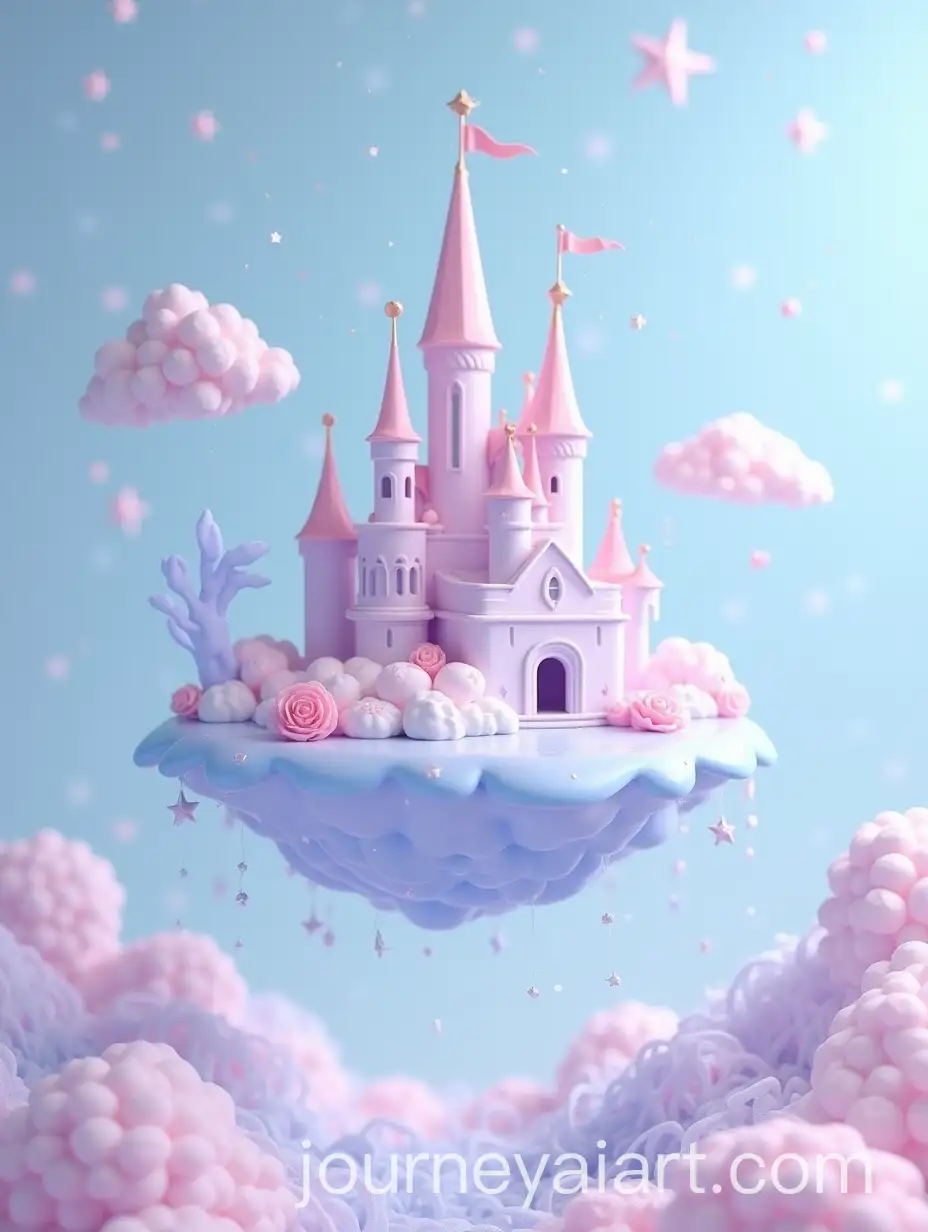 Dreamy-DisneyStyle-Floating-FairyTale-Castle-in-Pastel-Colors