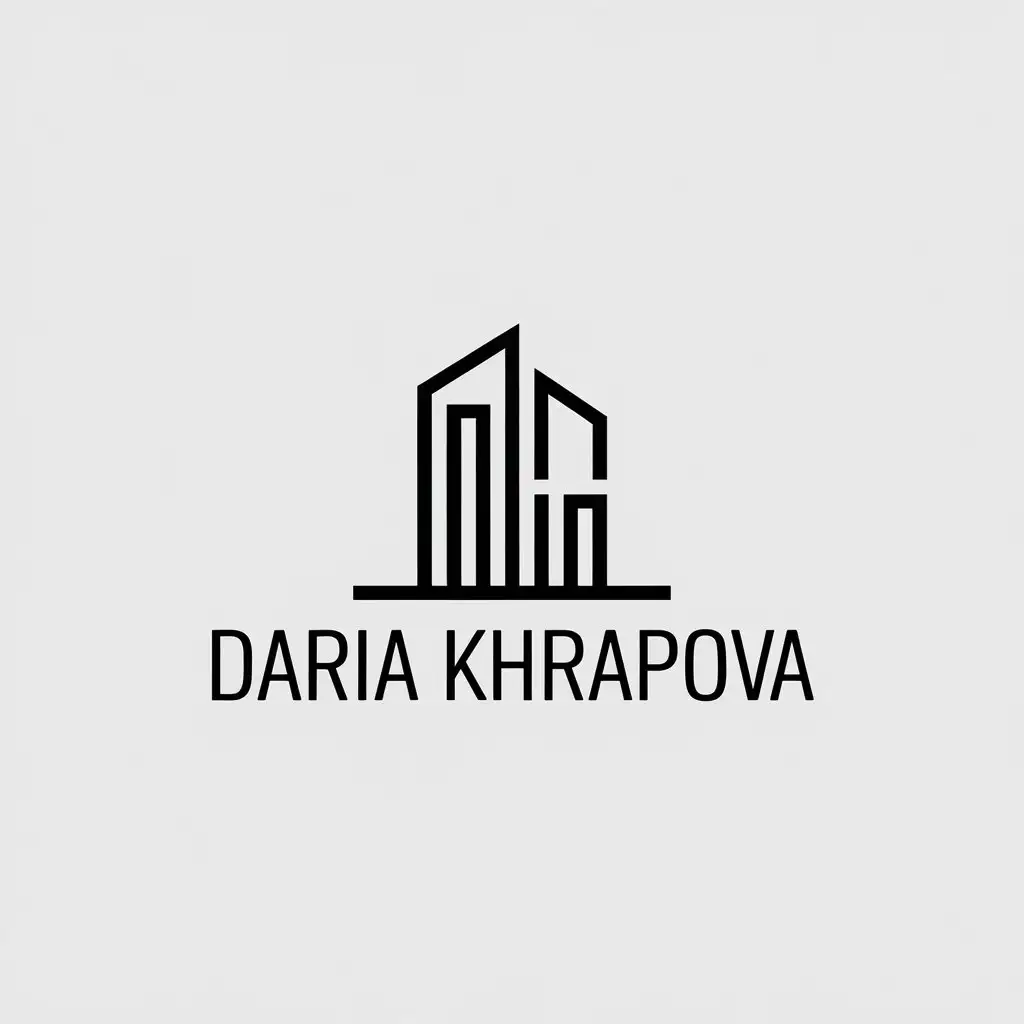 a vector logo design,with the text "Daria Khrapova", main symbol:apartment,Minimalistic,be used in Real Estate industry,clear background