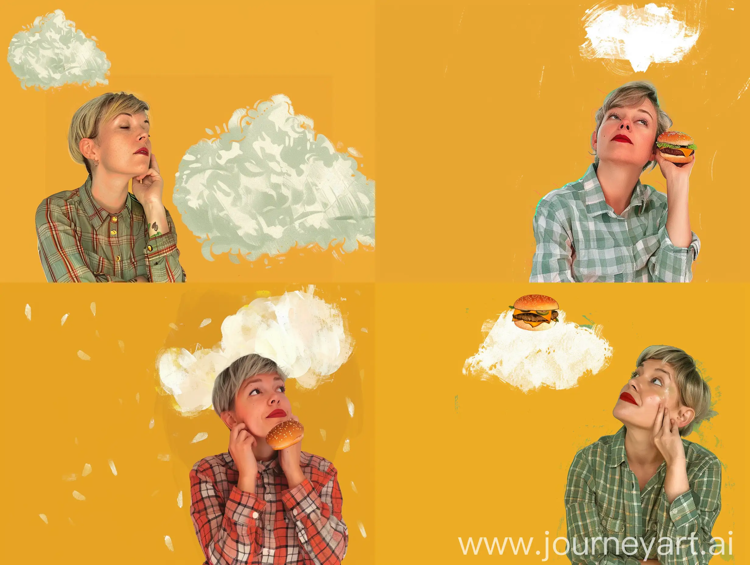 Girl-Dreaming-of-Burger-and-Sunflower-Seeds-in-White-Cloud