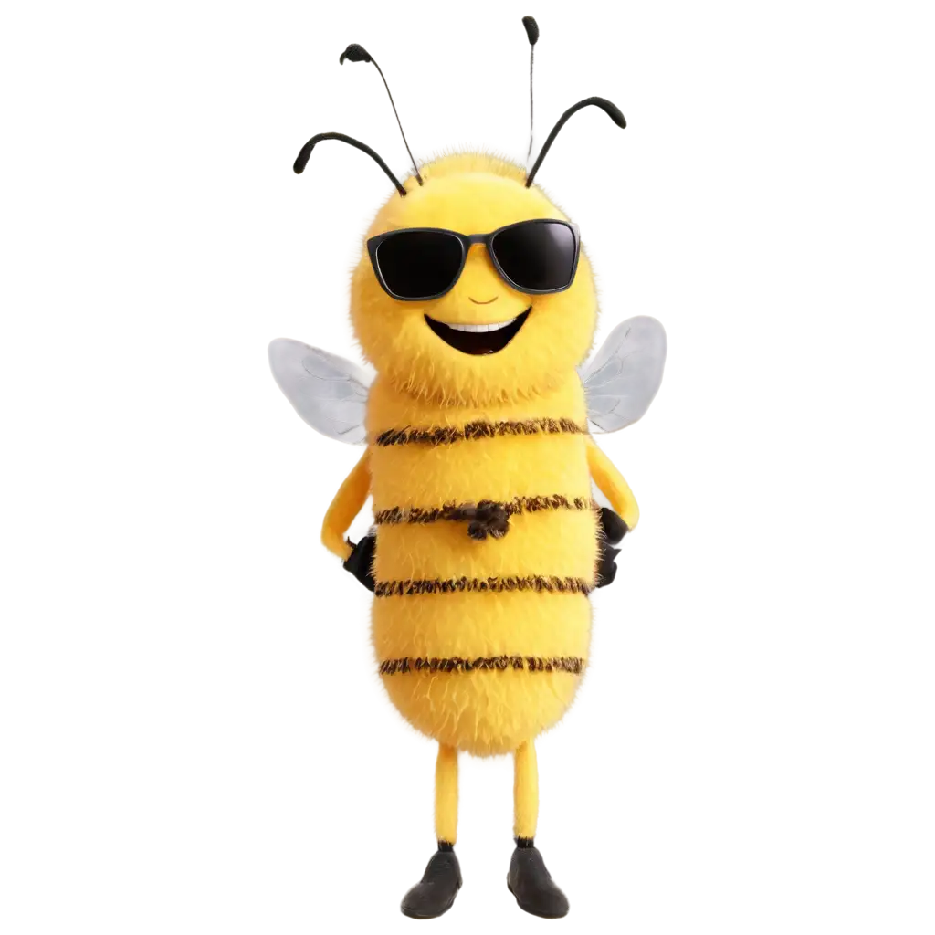 Unique-Honey-Bee-PNG-Image-with-Sunglasses-Enhance-Your-Design-with-Clarity-and-Detail