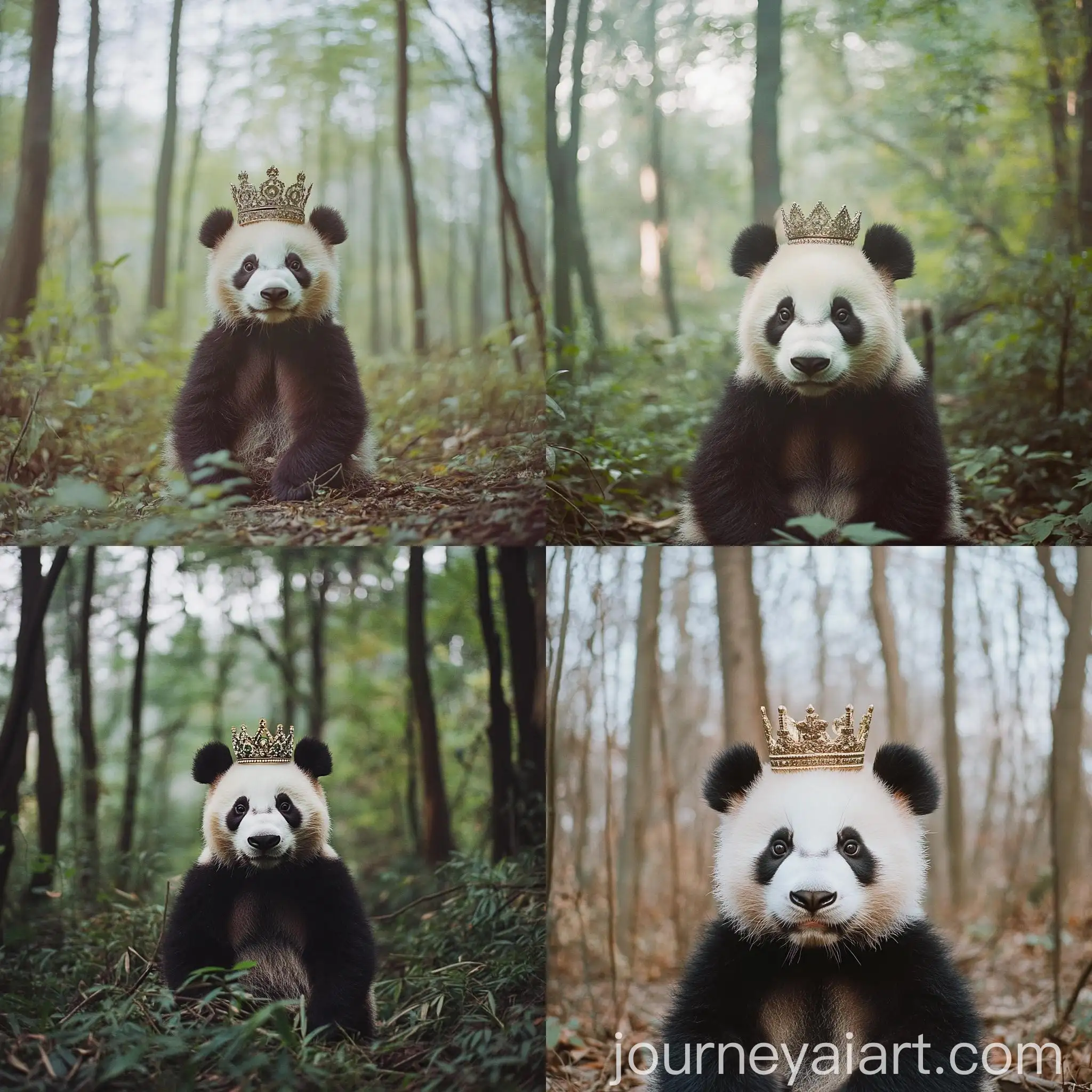 Young-Panda-with-Crown-in-Enchanted-Forest