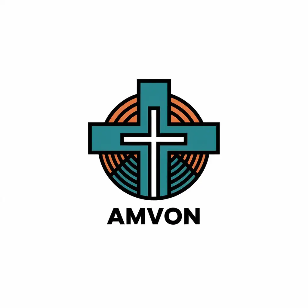 LOGO Design for Amvon Vector Style with Christian Cross Symbol and Clear Background