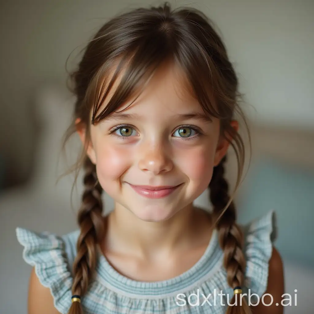 Young-Girl-Eight-Years-Old-Smiling-in-Sunlit-Meadow