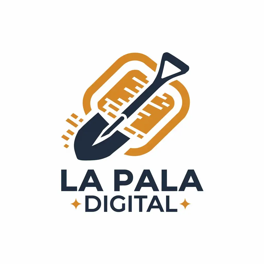 LOGO Design for La Pala Digital Shovel Symbol with Modern Typography for Web Design Company