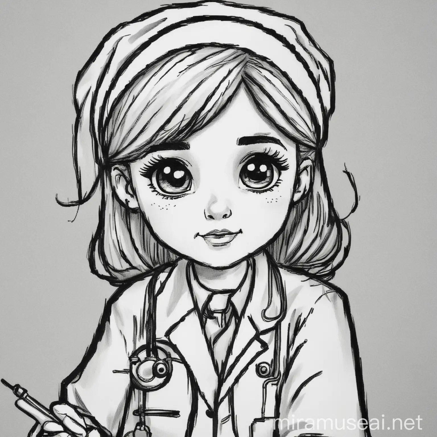 Cute Doctor Coloring Pages for Kids Fun Medical Play Illustration