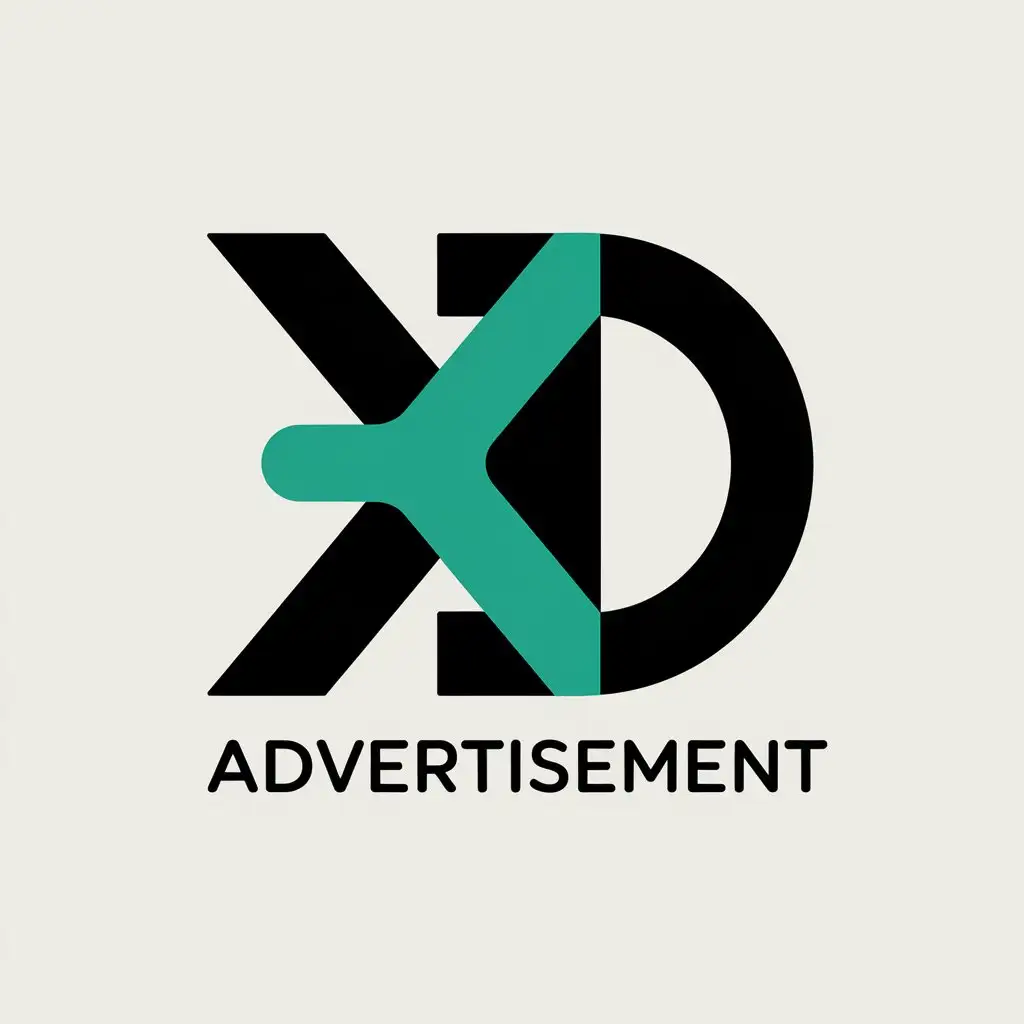 a vector logo design,with the text "advertisement", main symbol:XD,Moderate,clear background