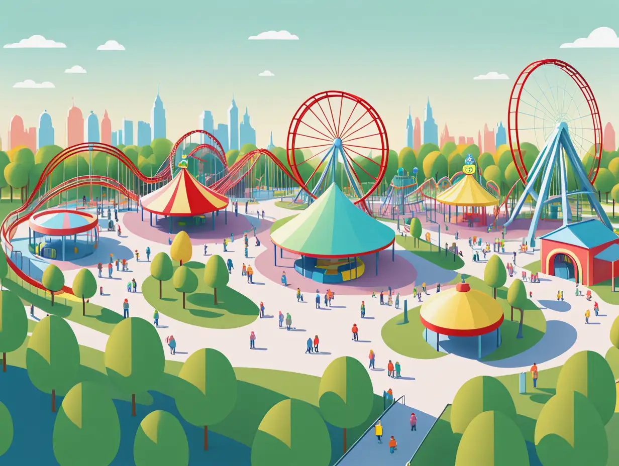 Low-Carbon-European-Theme-Park-in-Pastel-Colors