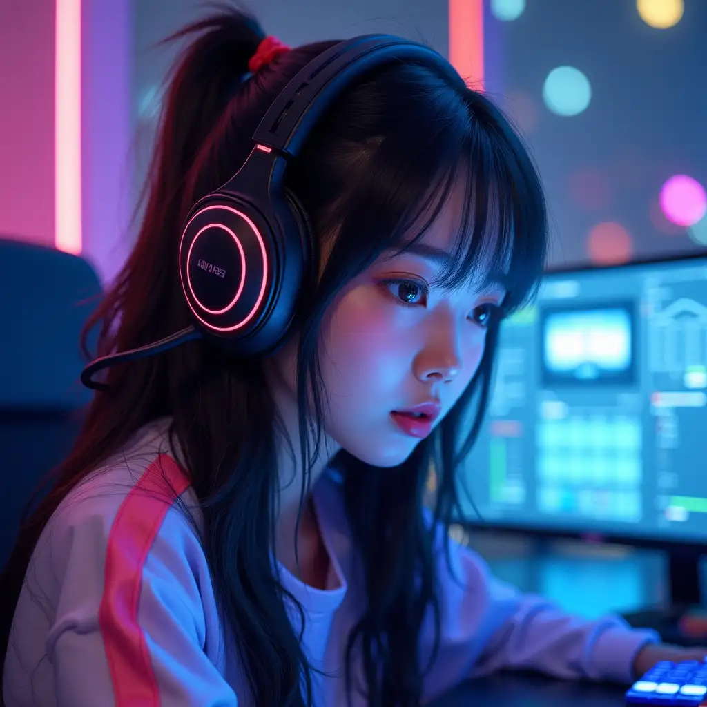 a Korean girl cyber sportswoman