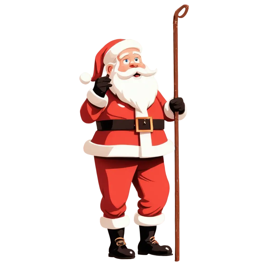 Santa-Claus-Holding-Cane-PNG-Simplified-Vector-Illustration-with-Clean-Linework-and-Vibrant-Colors