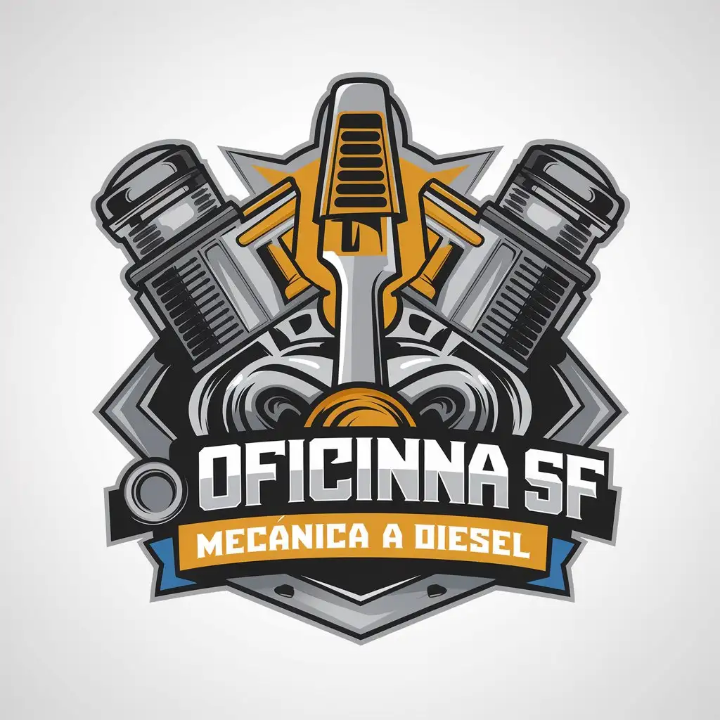 LOGO Design For OFICINA SF MECNICA A DIESEL Mechanic Theme with Clear Background