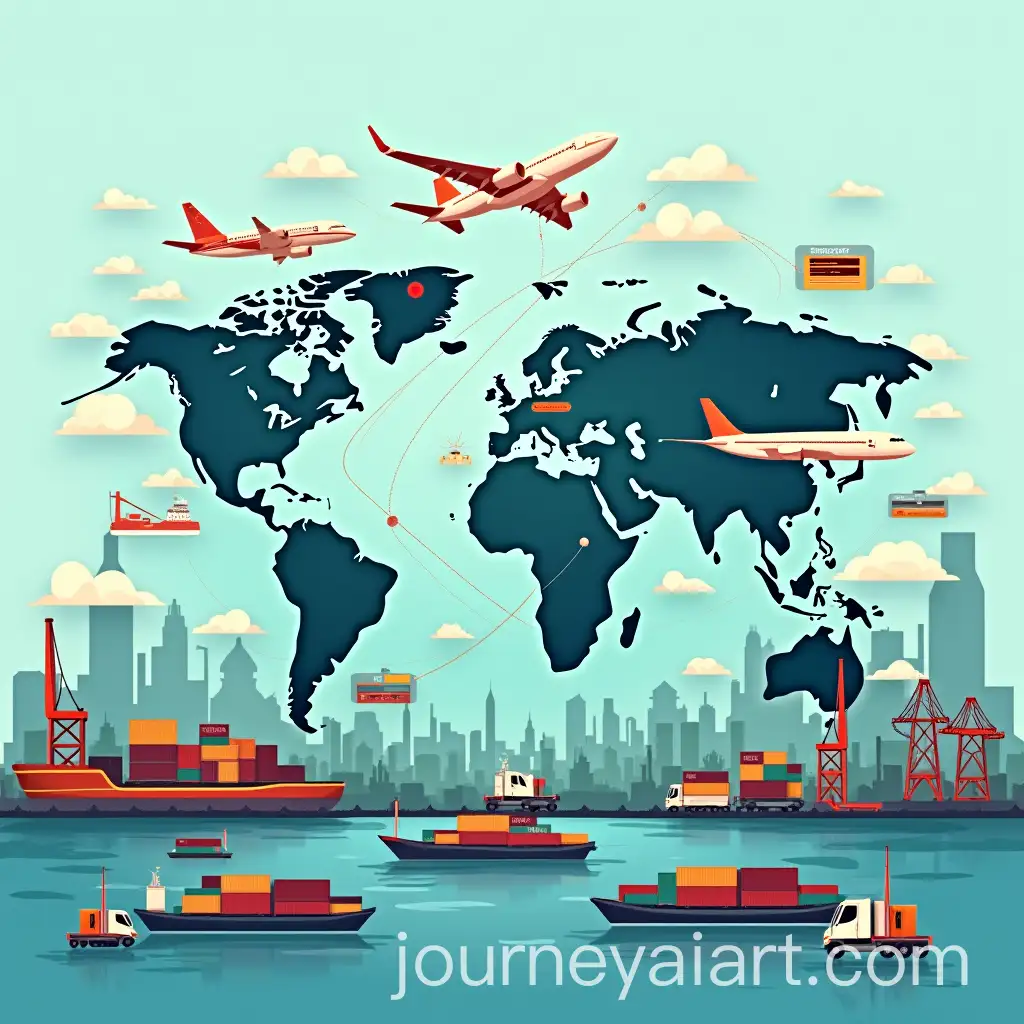 Vibrant-Global-Trade-Scene-with-Cargo-Ships-and-Airplanes