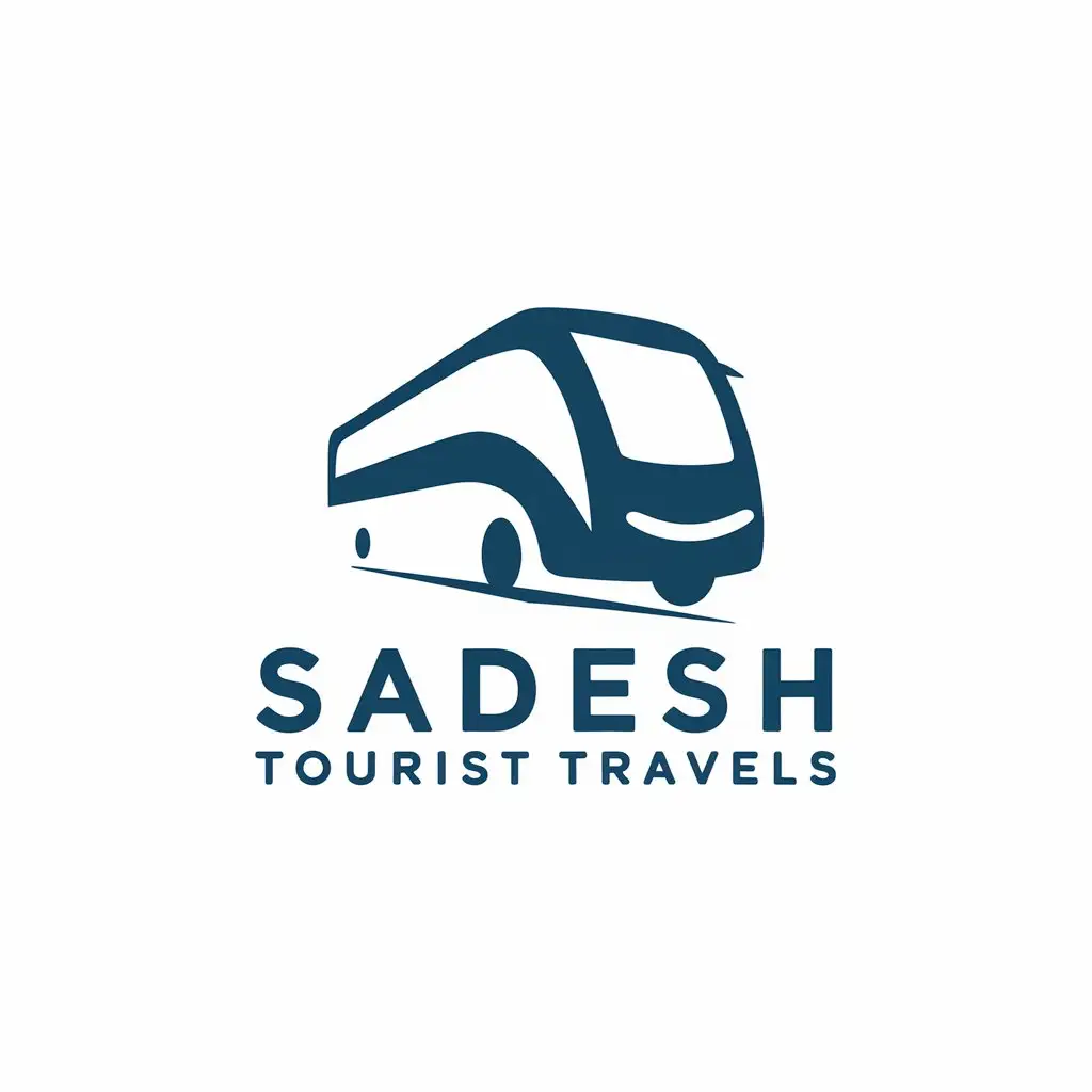 LOGO Design for Sadesh Tourist Travels Sleek Bus Icon with Blue Green and Earthy Tones for Travel and Adventure