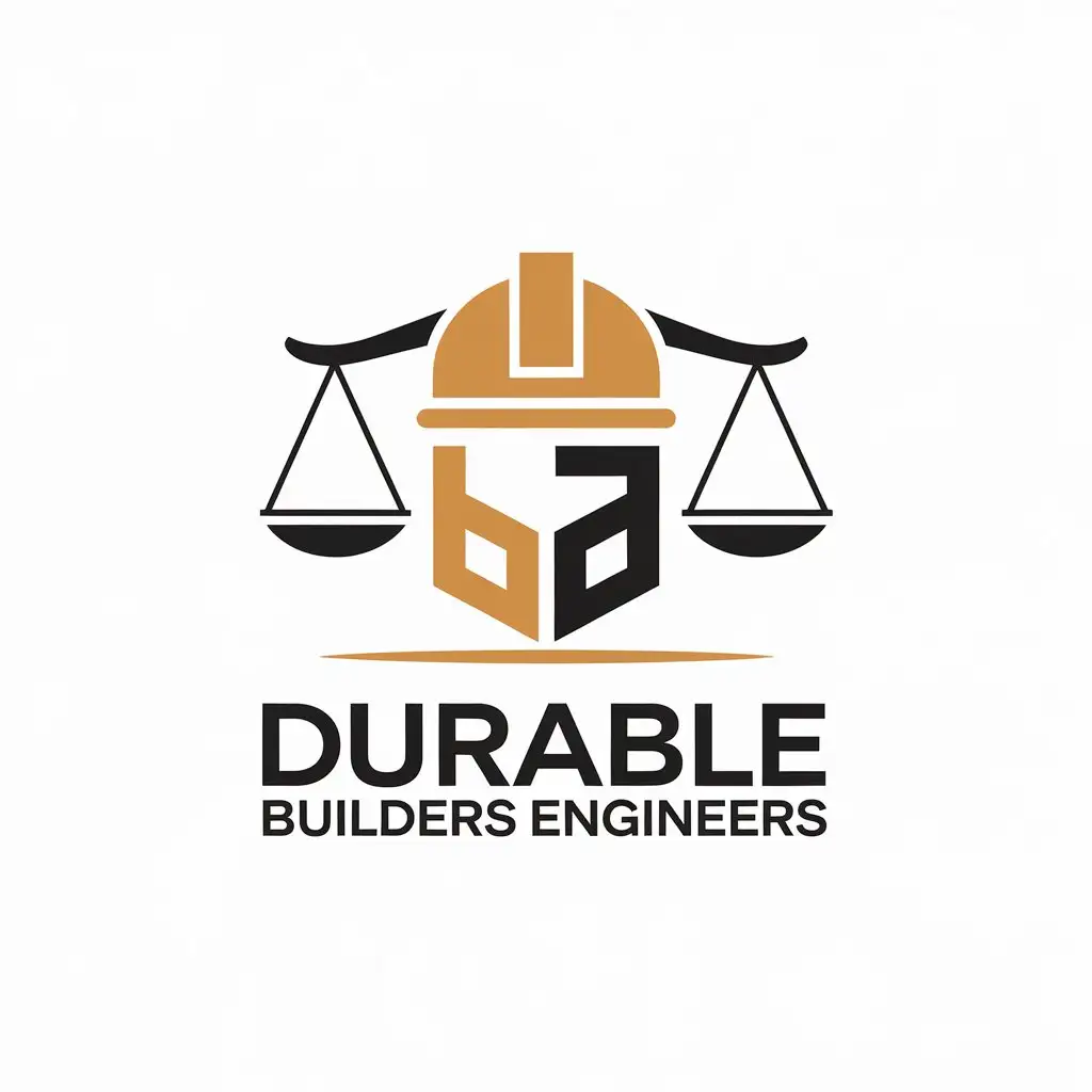 LOGO Design for Durable Builders Engineers Civil Engineering with Scales and Construction Theme