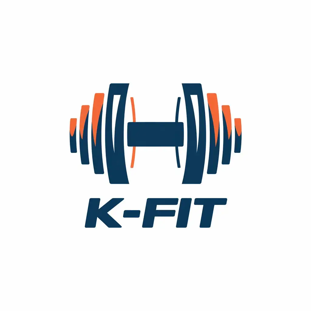 LOGO Design for Kfit Dynamic Motion Dumbbell Symbol for Sports Fitness Industry