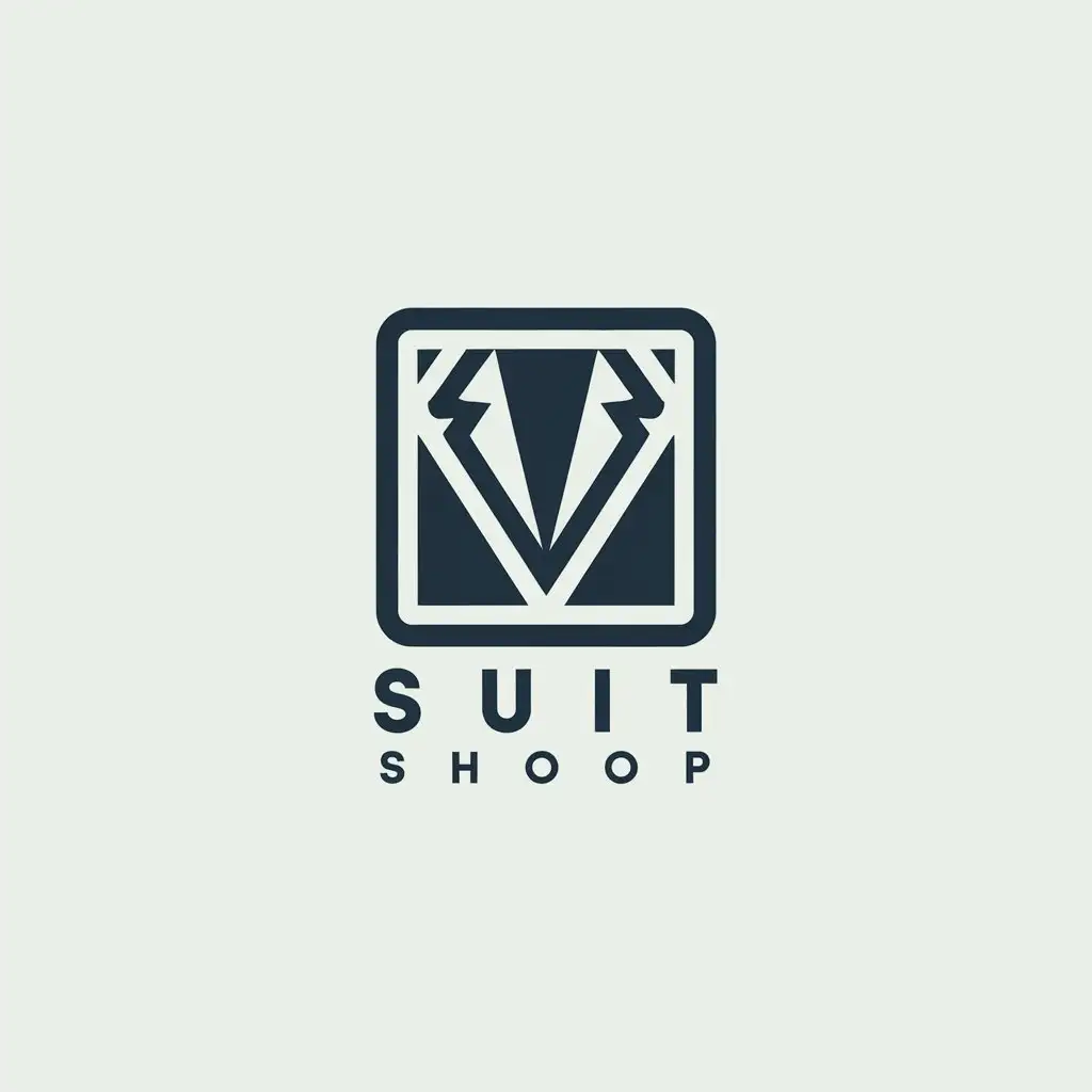 a vector logo design,with the text "Suit shoop", main symbol:square,Moderate,be used in clothes industry,clear background