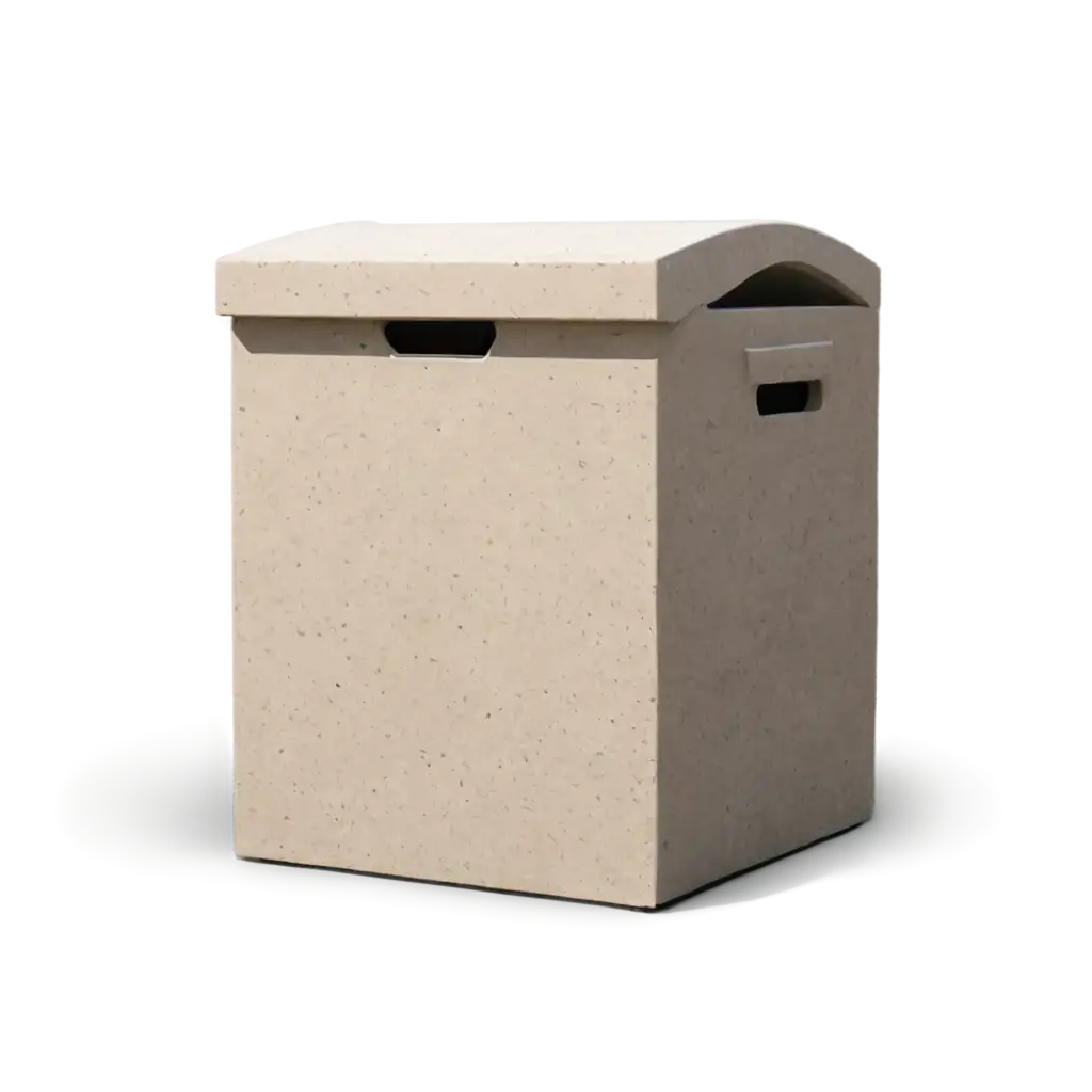 Beige-Terrazzo-Covered-Park-Bins-Square-HighQuality-PNG-Image-for-Design-Projects