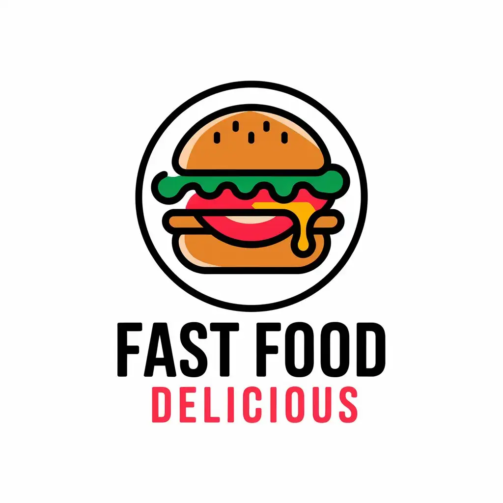 LOGO Design for Fast Food Delicious Burger Lips Sauce Symbol for Restaurant Industry