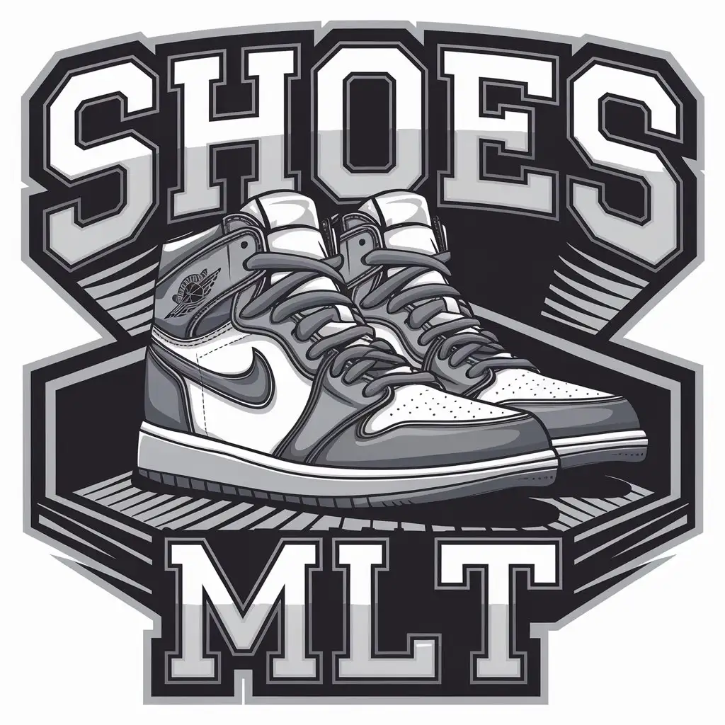 a vector logo design,with the text "shoes mlt", main symbol:sneakers,complex,be used in Shoe store industry,clear background