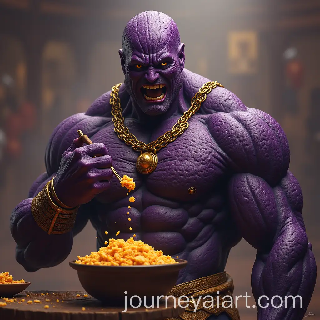 Thanos-Eating-Chole-Bhature-in-a-Casual-Setting