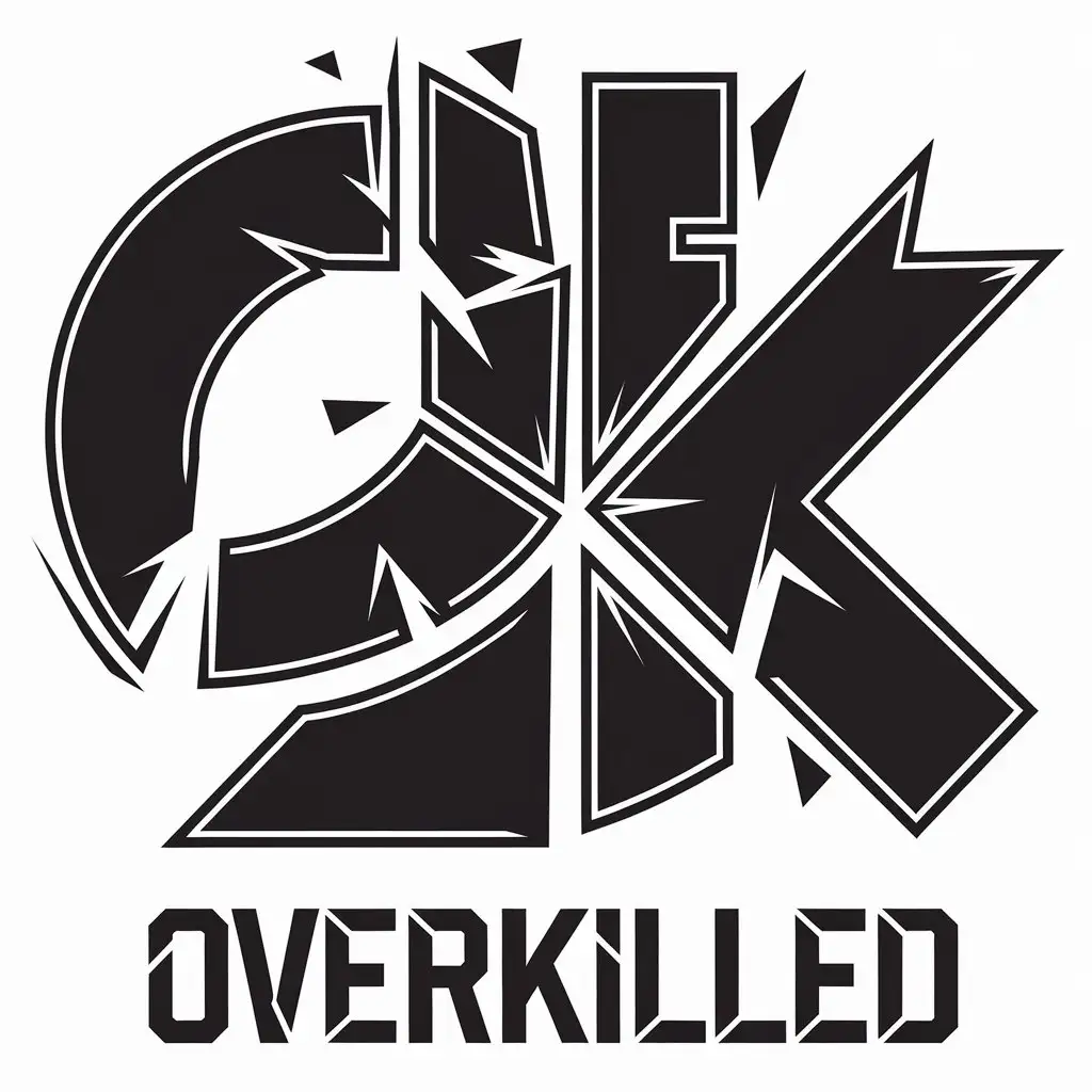 LOGO Design for Overkilled Shattered Letters with Modern Entertainment Theme