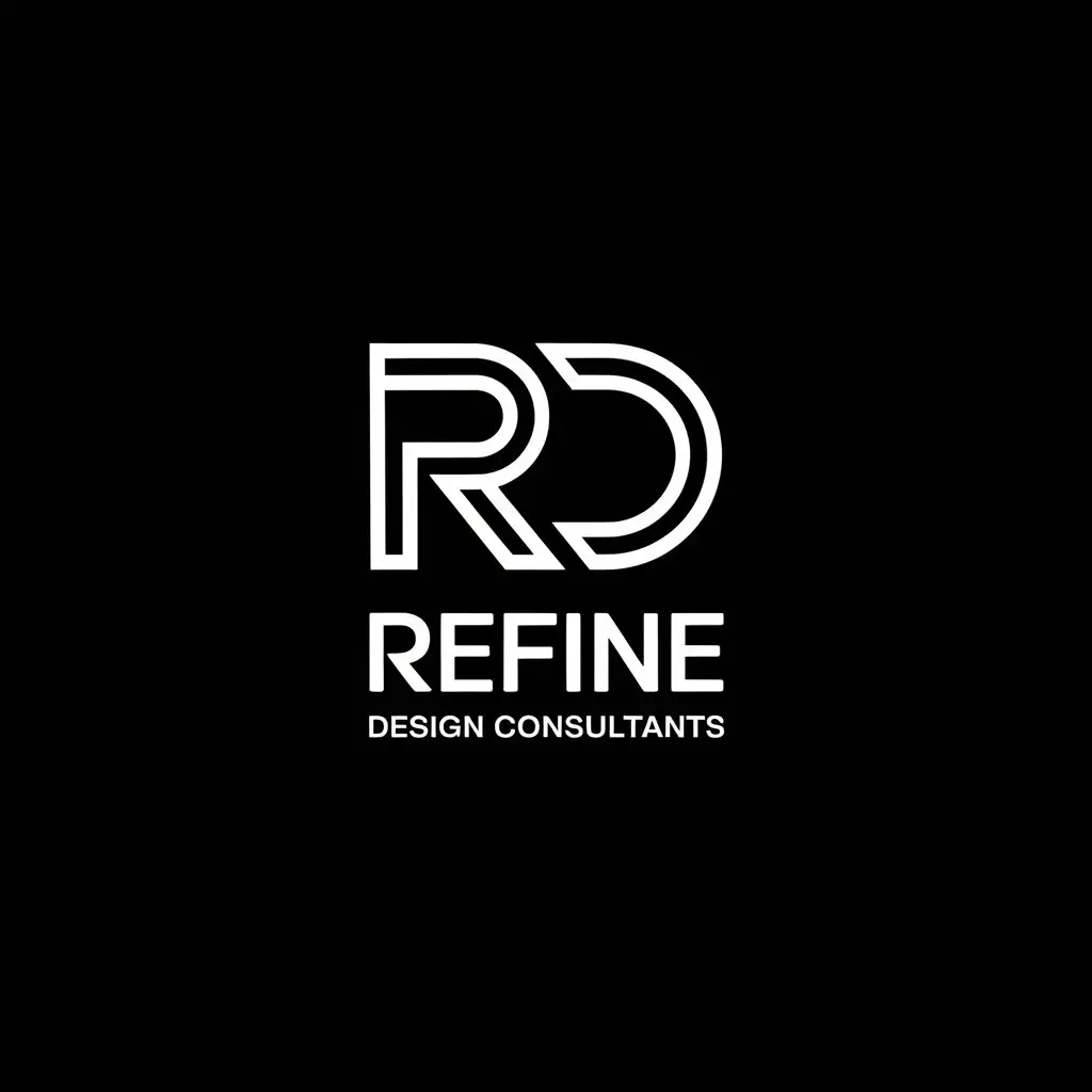 LOGO Design for Refine Design Consultants Minimalistic Black and White RD Symbol for Construction Industry