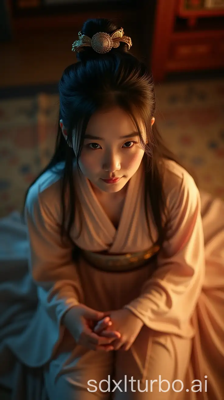 Cinematic-Portrait-of-a-Cute-Young-Chinese-Girl-in-Traditional-Hanfu