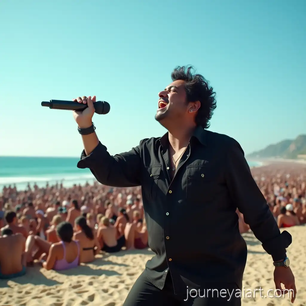 Peruvian-Rock-SingerAI-Image-Prompt-Expansion-Performing-on-a-Beach-Stage-with-a-Crowd
