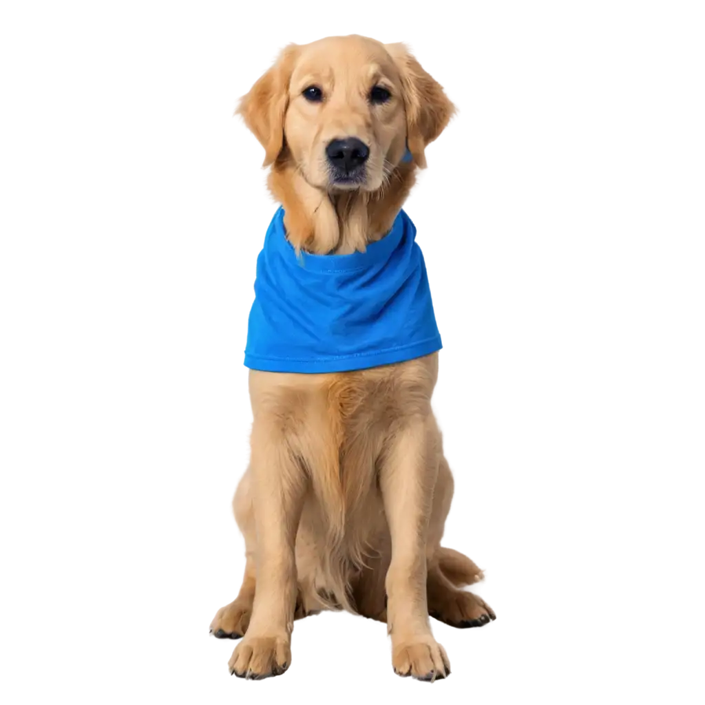 Adorable-Golden-Retriever-in-Blue-TShirt-PNG-for-Versatile-Use