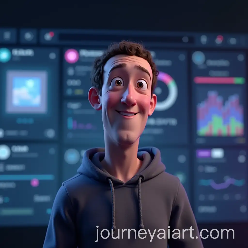 3DAI-Image-Prompt-Expansion-Animated-Character-of-Mark-Zuckerberg-in-Pixar-Style-with-Digital-Social-Network-Interface-Background