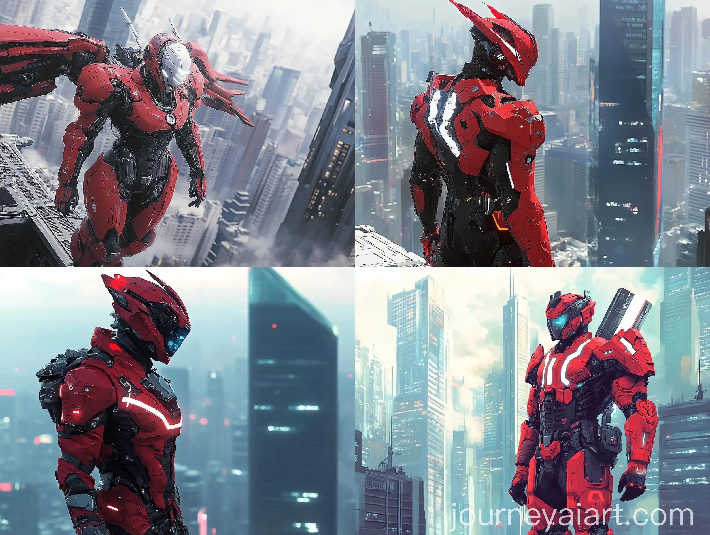 Cybernetic-Garuda-Fighter-in-Futuristic-Cityscape