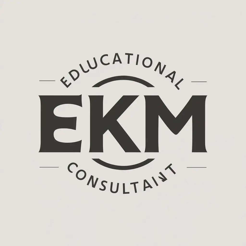 LOGO Design for EKM Educational Consultant with Clear Background