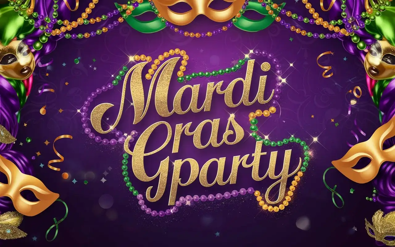 Mardi-Gras-Party-Invitation-with-Gold-Script-Purple-Background-and-Festive-Decorations