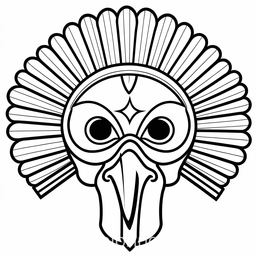 Simple-Turkey-Mask-Coloring-Page-for-Kids