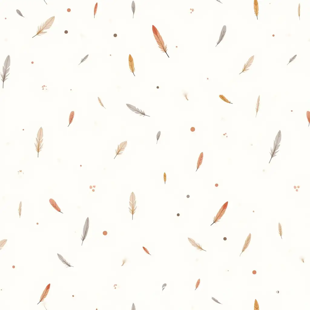 Autumn-Feathers-Textile-Pattern-with-Vibrant-Shades-on-White-Background