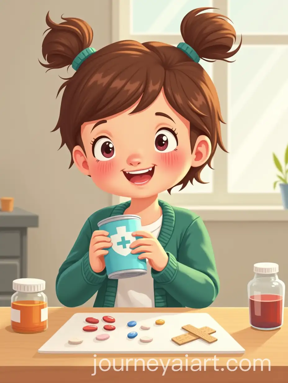 Happy-Girl-Playing-with-Medicine-Kit-at-Home