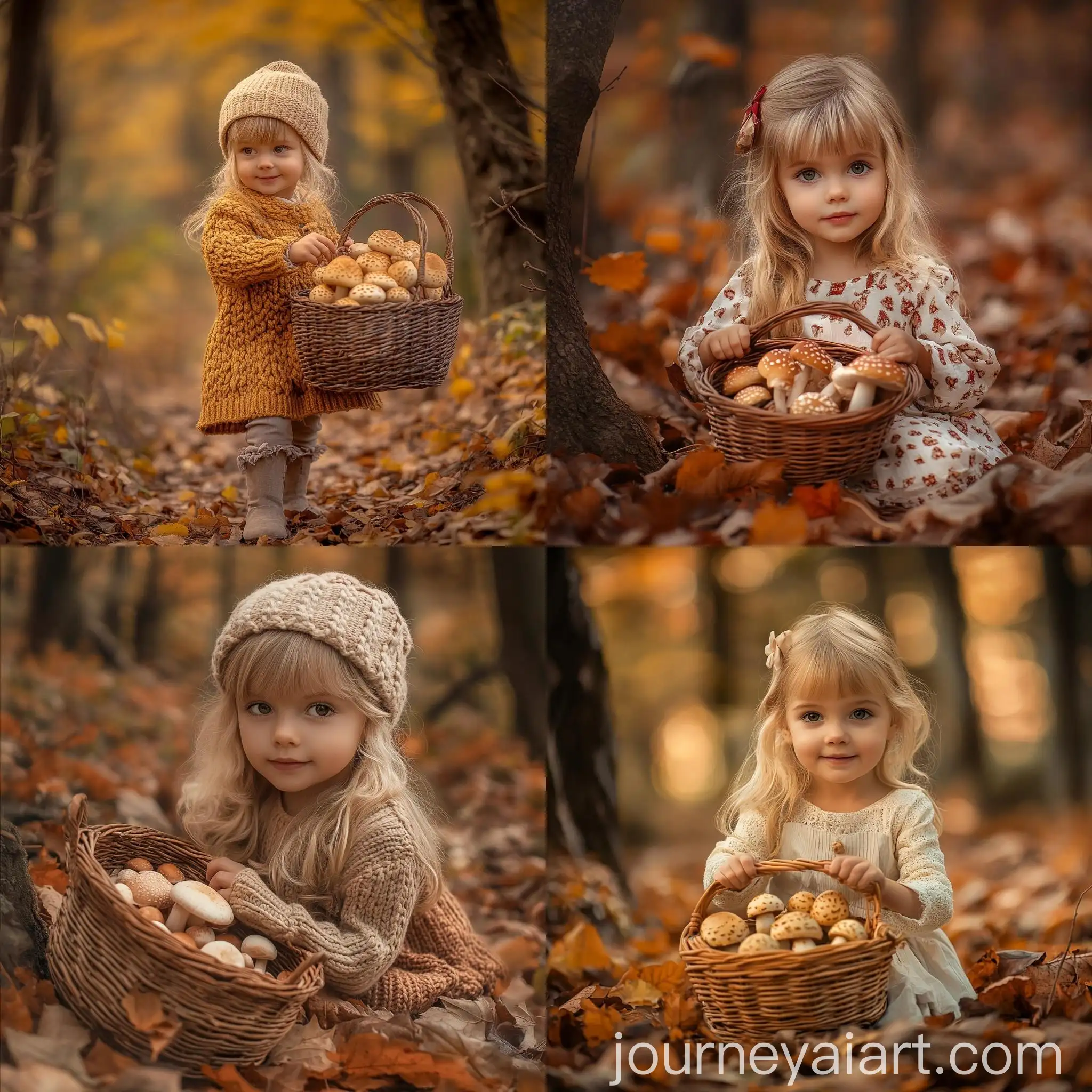 Young-Girl-with-Mushroom-Basket-in-Autumn-Forest