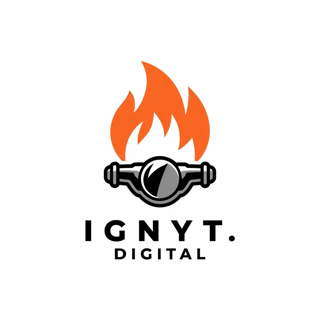 LOGO Design for Ignytdigital Modern Minimal AIDriven Tech with Flame Symbol