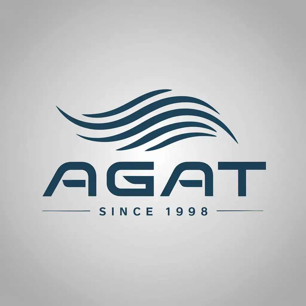 LOGO Design for AGAT Modern and Minimalistic with TextBased Design Since 1998