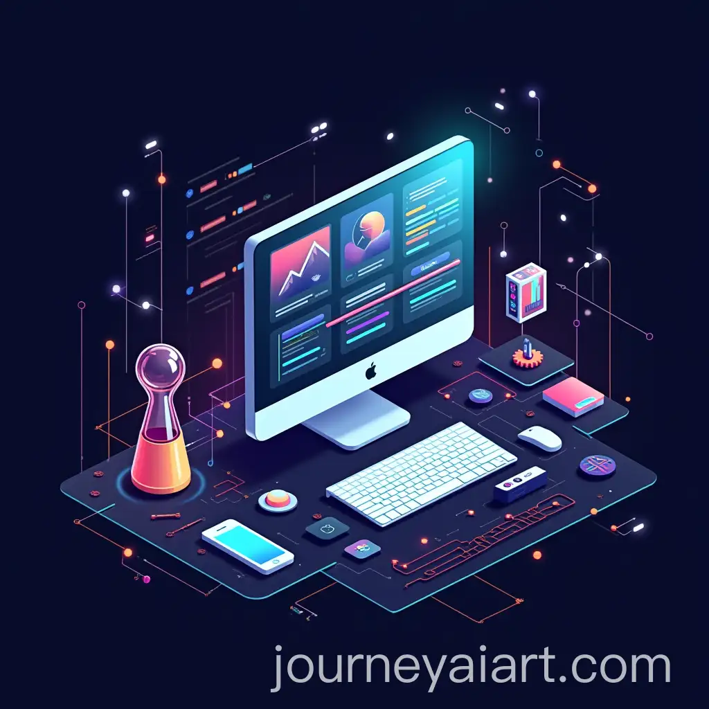 Abstract-Multimedia-Engineers-Workspace-with-Digital-Tools-and-Technology-Elements