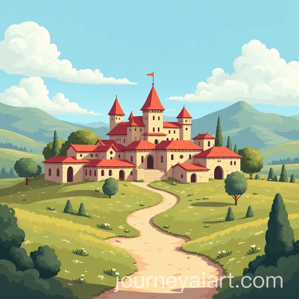 3D-Cartoon-Style-Seljuk-Village-in-Anatolia-from-500-Meters-Above