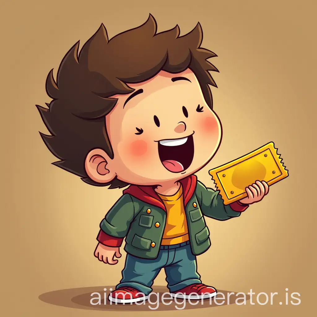 Boy-with-Golden-Ticket-Surprise-Cartoon-Illustration